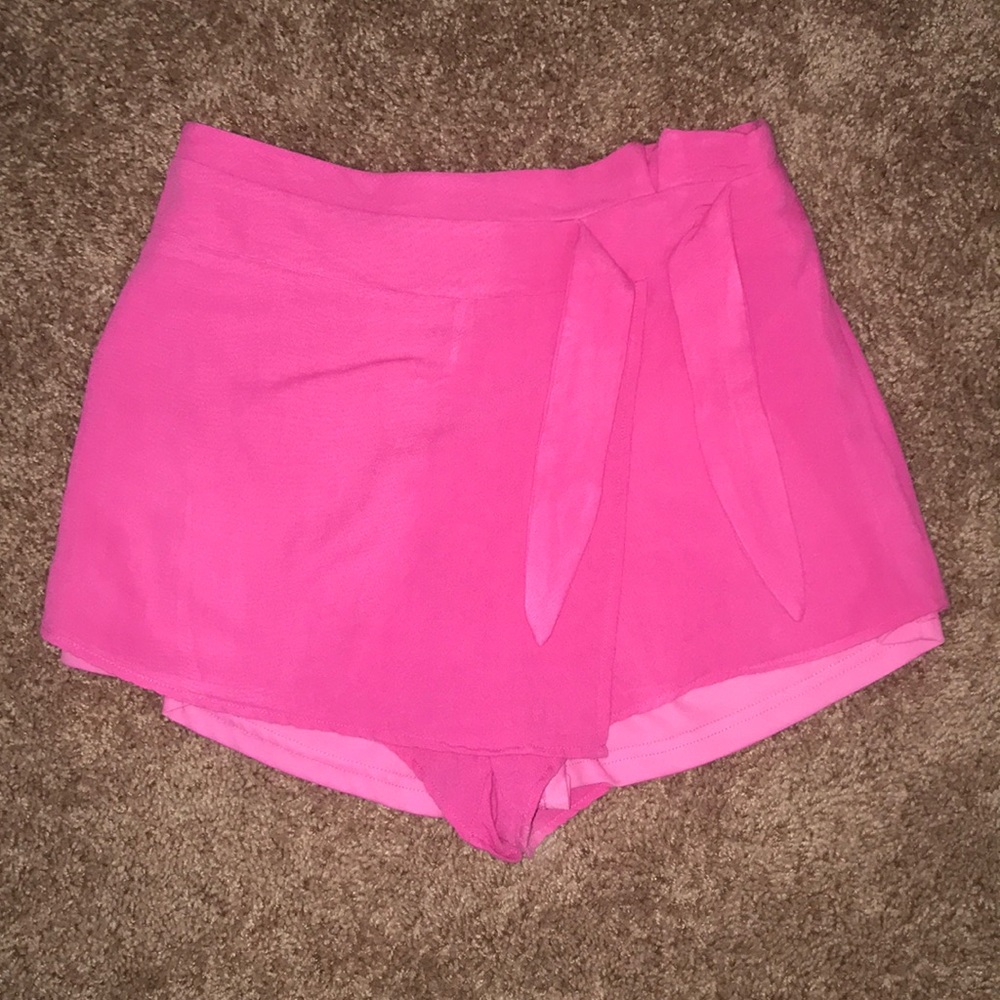 Pink wrap skort